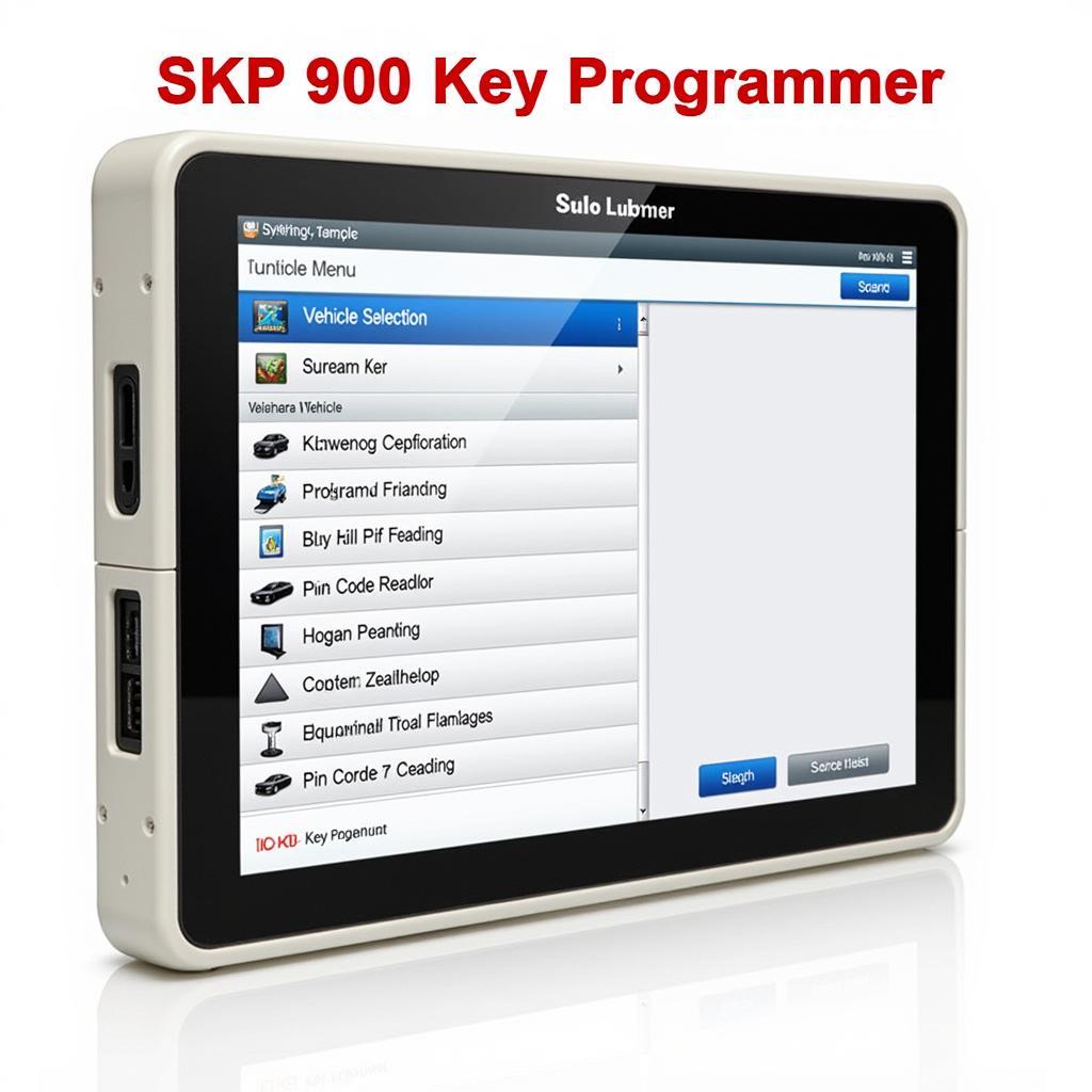 SKP 900 Key Programmer Menu Display