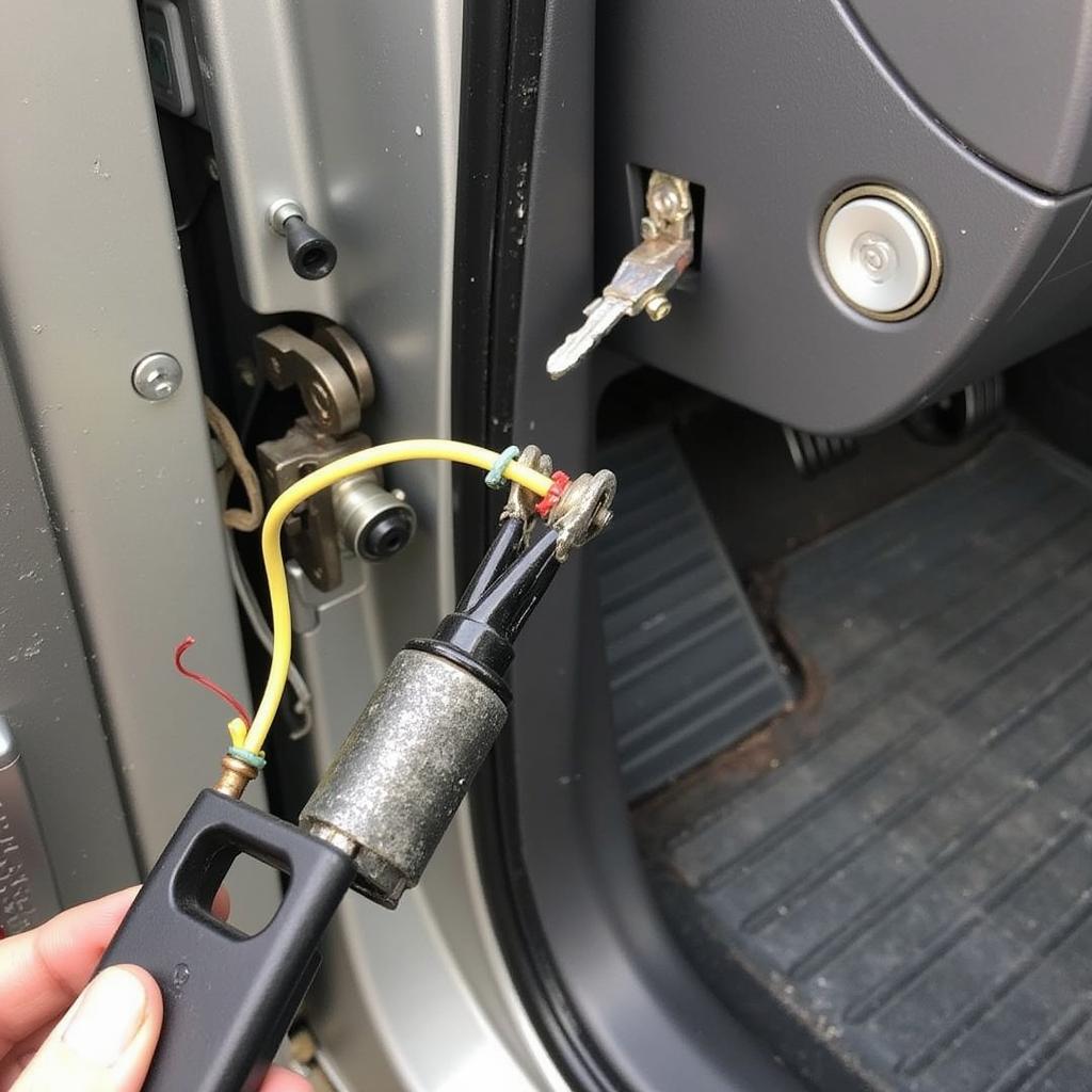 Slim Jim Damage to Car Door Lock