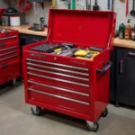 Snap-on 4-Drawer Slide Lid Tool Chest in a Garage