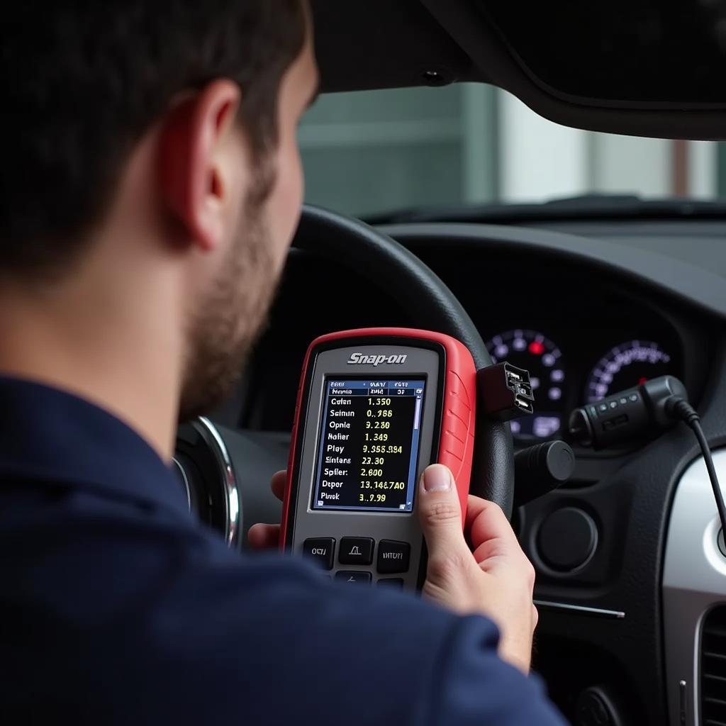 Snap-on Diagnostic Tool in Use