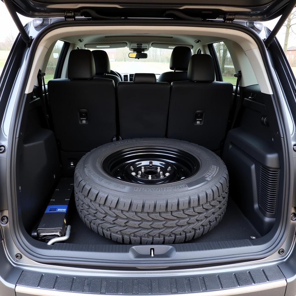 Spare Tire in SUV Trunk