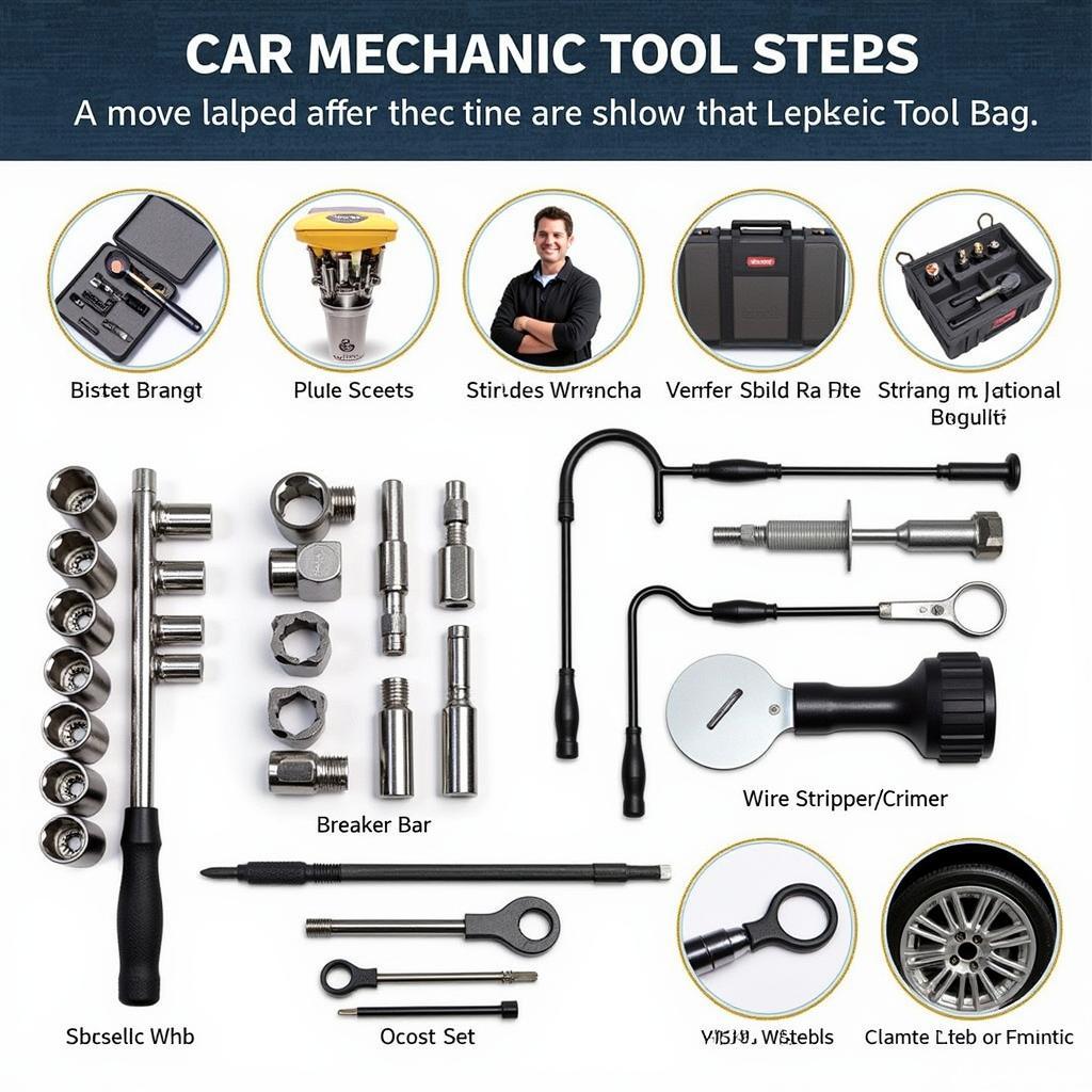 Specialized tools for a comprehensive car mechanic tool bag