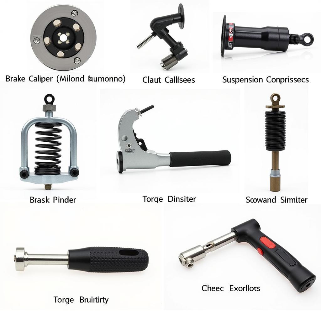 Collection of Specialized Car Tools for Brake Repairs, Suspension Work, and Other Automotive Tasks