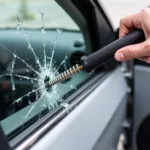 Spring Loaded Car Escape Tool Shattering Car Window