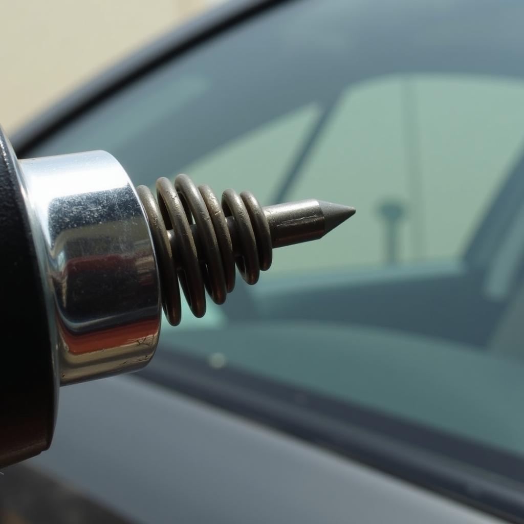 Spring-Loaded Center Punch for Breaking Car Windows