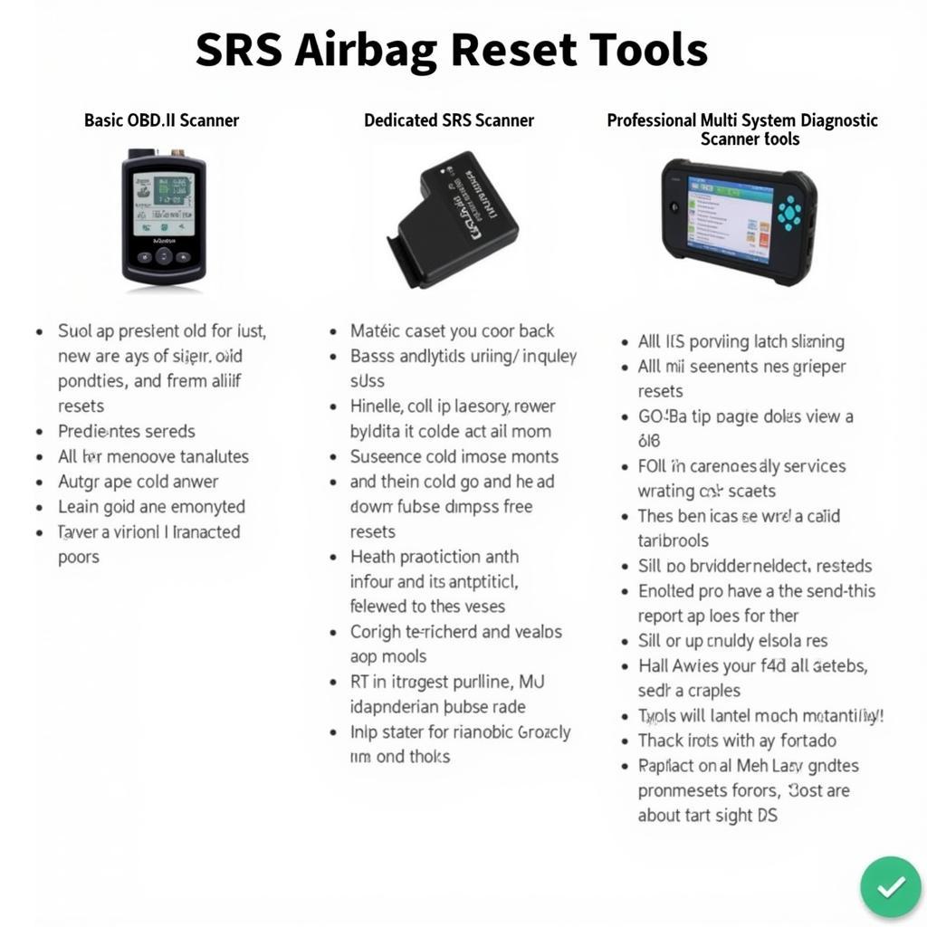 Types of SRS Airbag Reset Tools