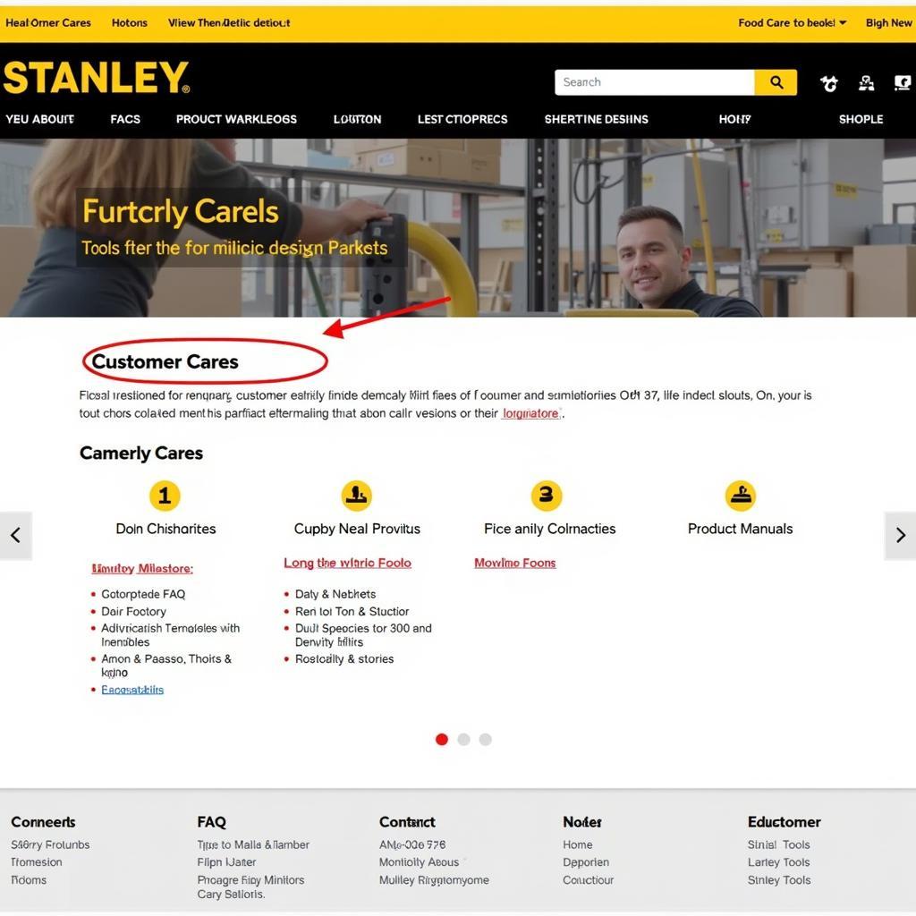 Stanley Tools Customer Care Website