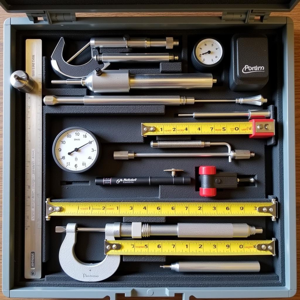 Proper storage methods for measuring tools in a toolbox or dedicated storage area.