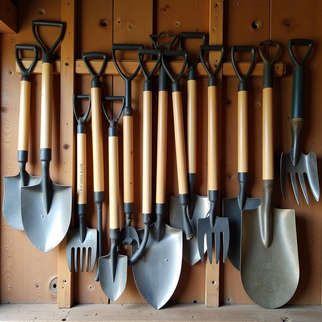 Storing Wood Garden Tool Handles