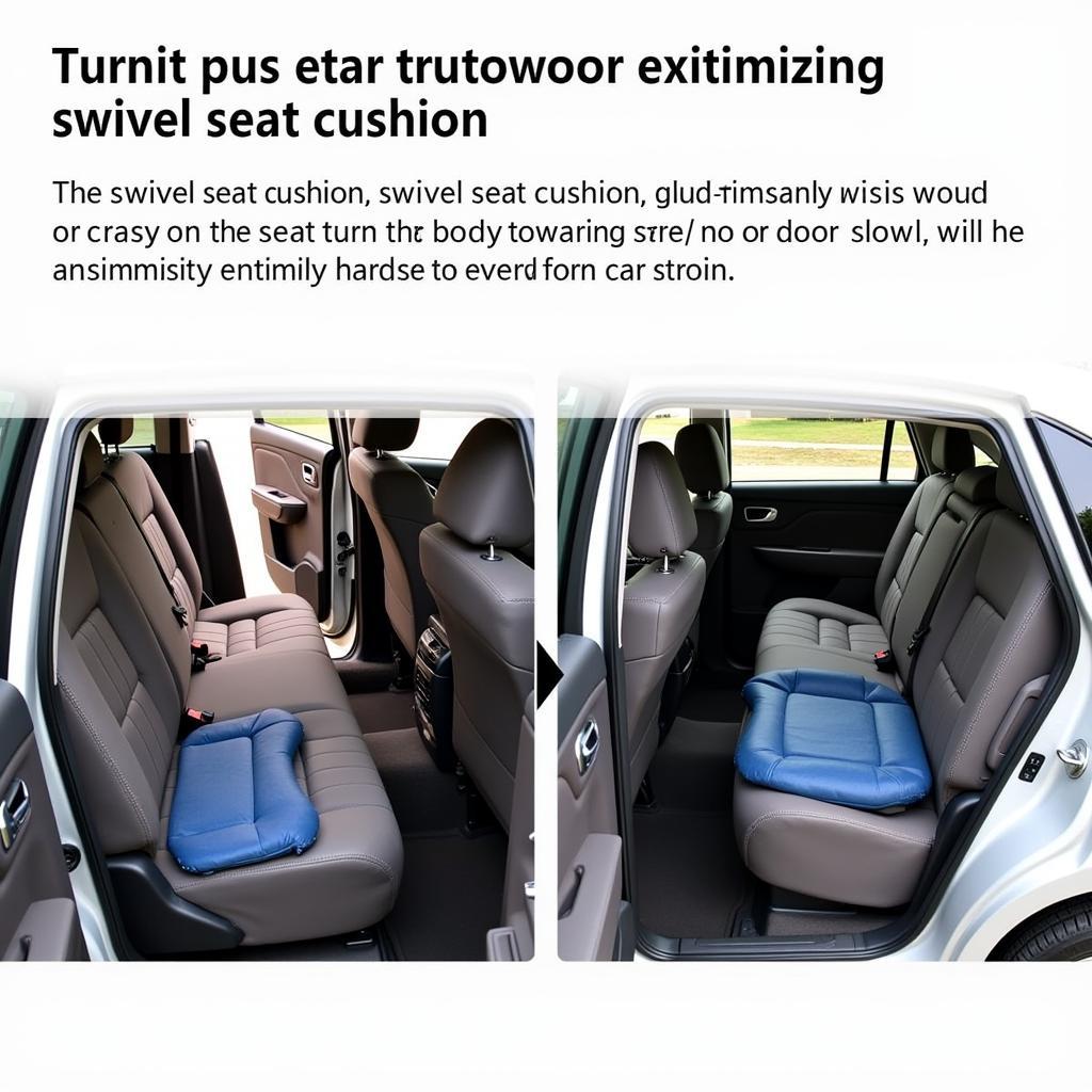 Swivel seat cushion aiding car exit