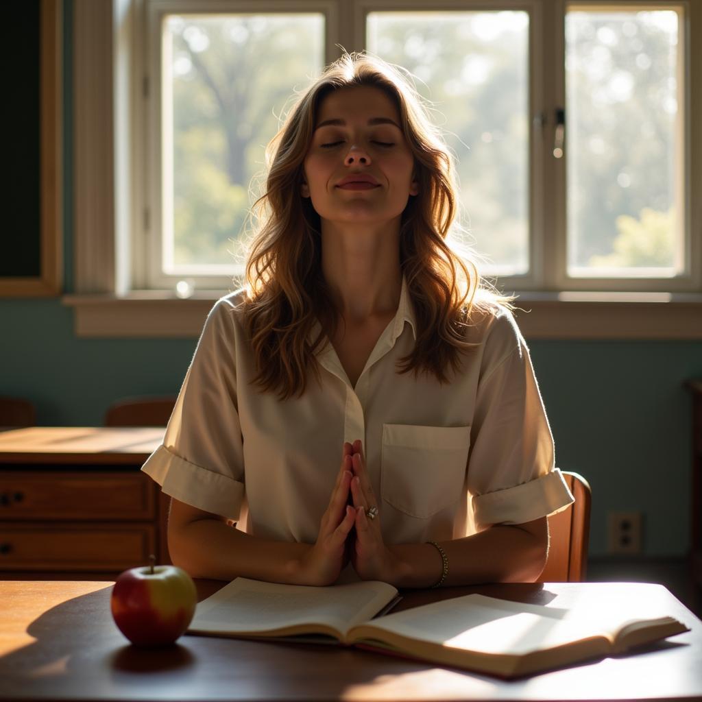 Teacher Taking a Meditation Break