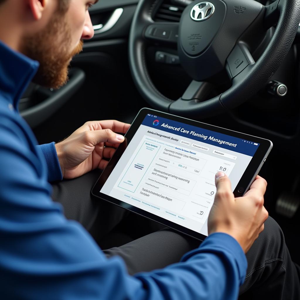 Technician Using Advanced Diagnostic Tool