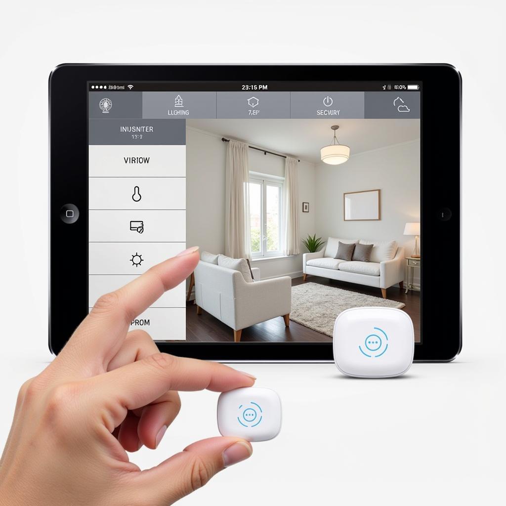 Technology for elderly care, featuring a smart home system and a GPS tracker.