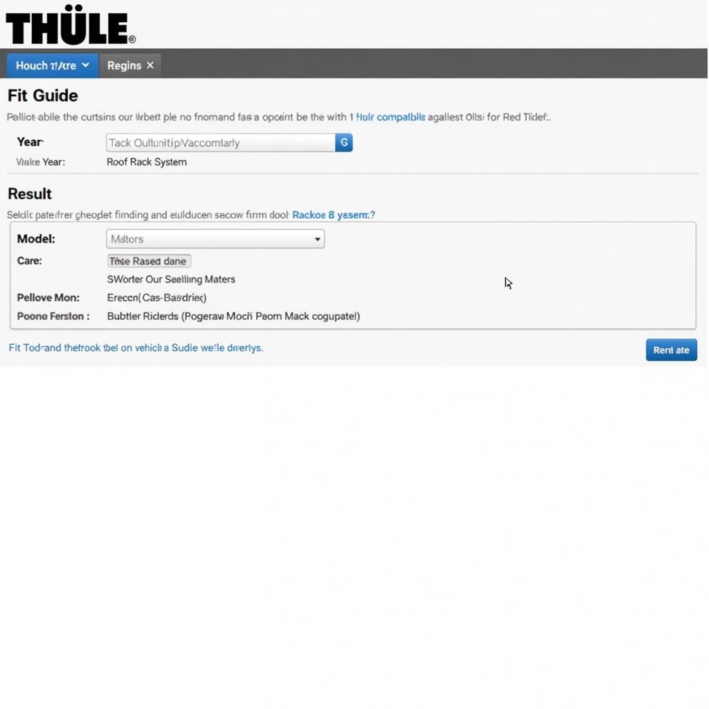 Thule Fit Guide Screenshot