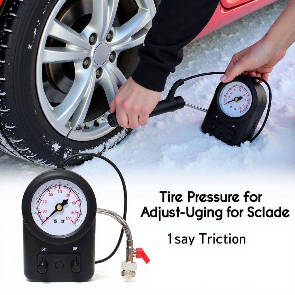 Tire Inflator and Pressure Gauge for Snow Conditions