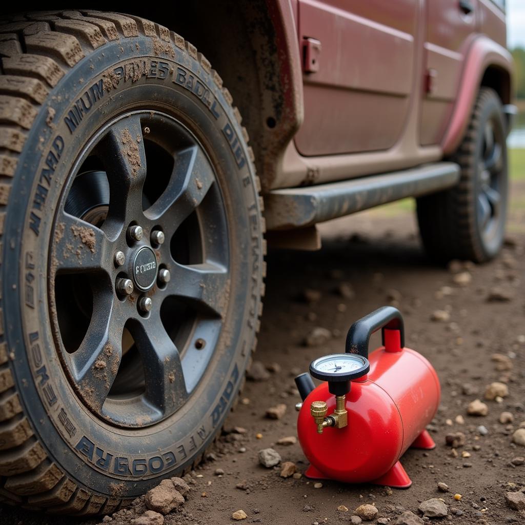 Tire Pressure Gauge and Air Compressor