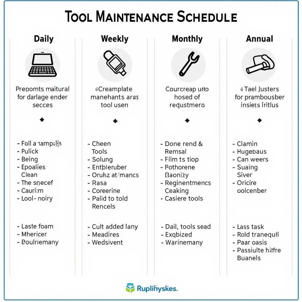 4-H Tool Maintenance Schedule Chart