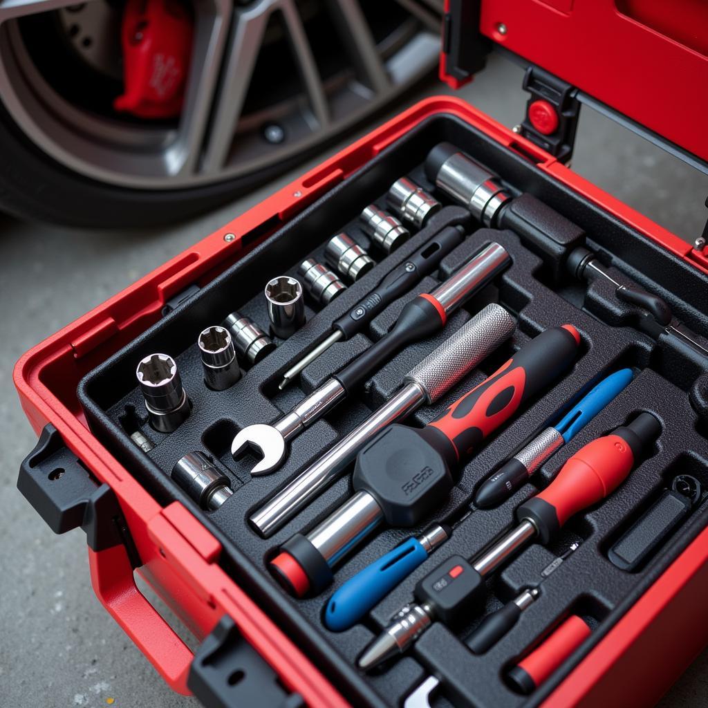 Top Quality Car Tools Organized in a Toolbox