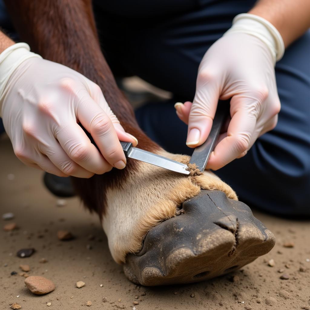 Treating Hoof Thrush with a Hoof Knife