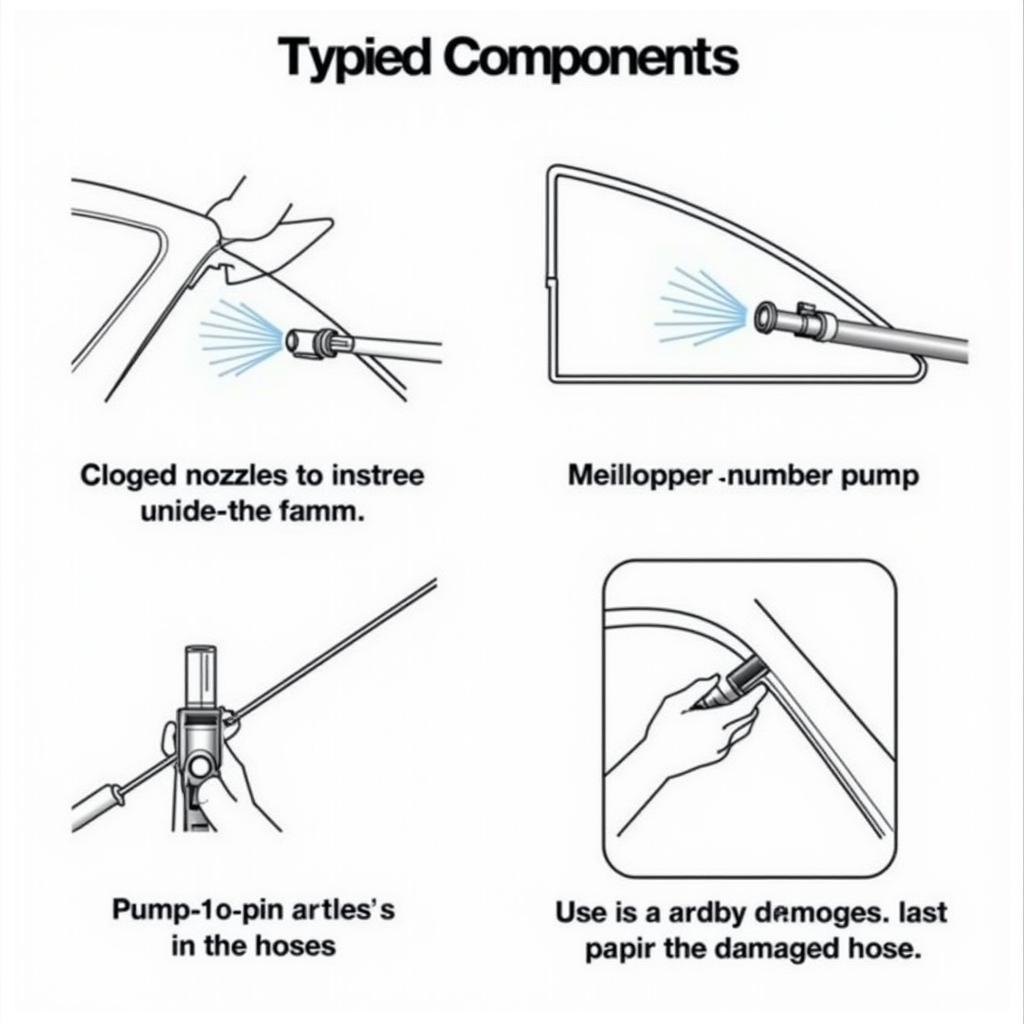 Diagram Illustrating Common Washer Sprayer Problems and Solutions