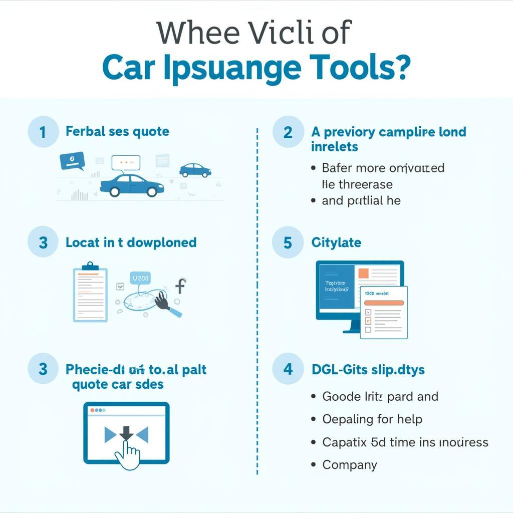 Different categories of car insurance tools: search, comparison, discount finders