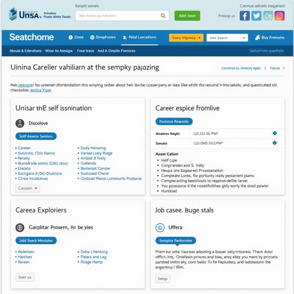 Unisa Career Profile Tool Interface