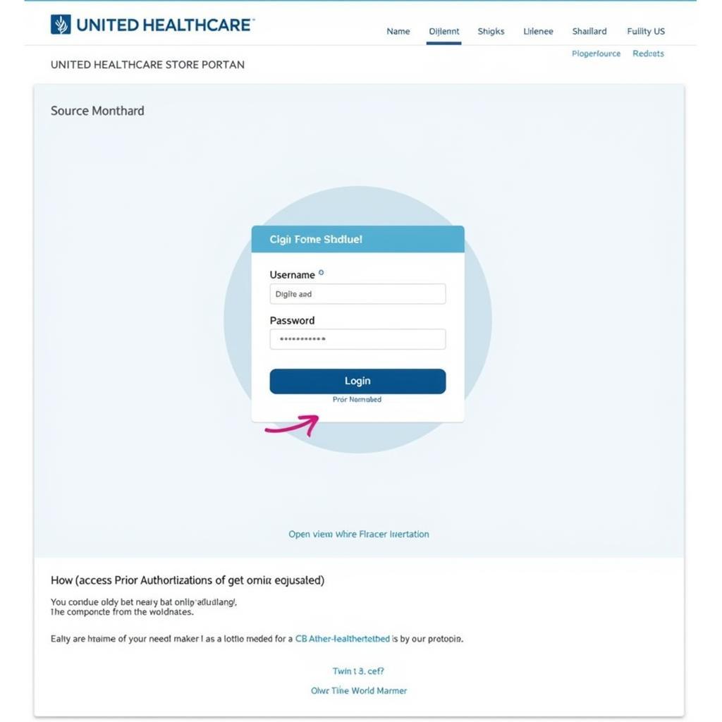 United Healthcare Prior Auth Tool Portal Login Screenshot