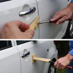 Using a Wedge Tool to Unlock a Car Door