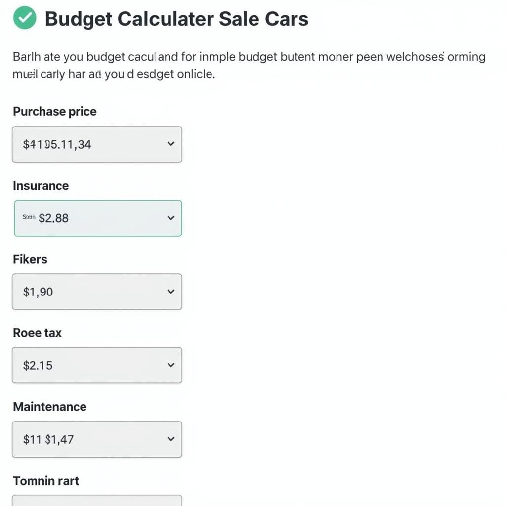 Used Car Budget Calculator UK