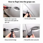 Using a Dent Puller on a Car Door