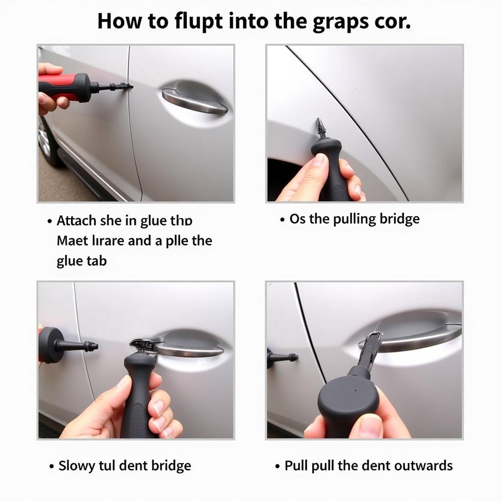 Using a Dent Puller on a Car Door