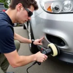 Using a Rotary Polisher on Car Metal