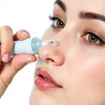 Demonstration of the correct way to use a blackhead vacuum suction tool