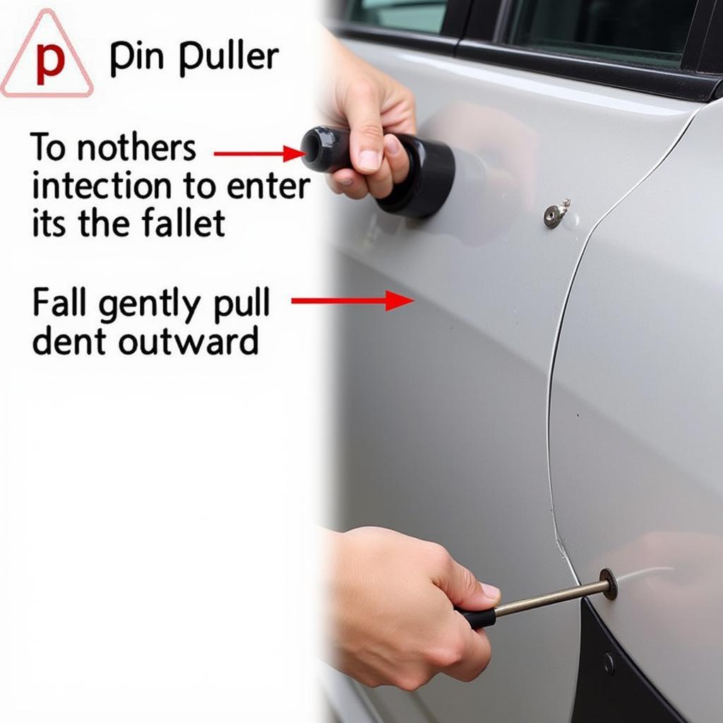 Using a Car Dent Removal Tools Pin Puller