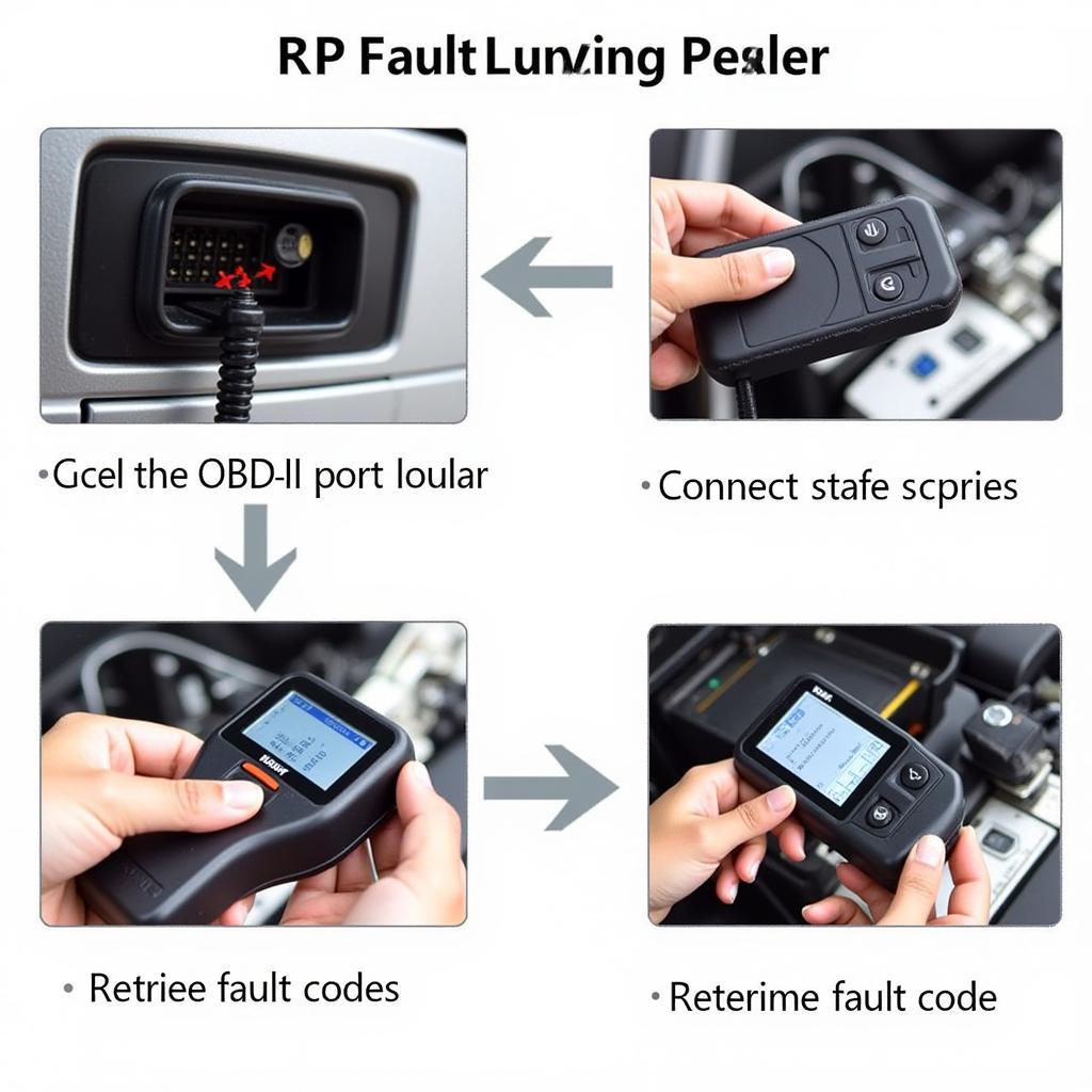 Steps to use a car fault code reader.