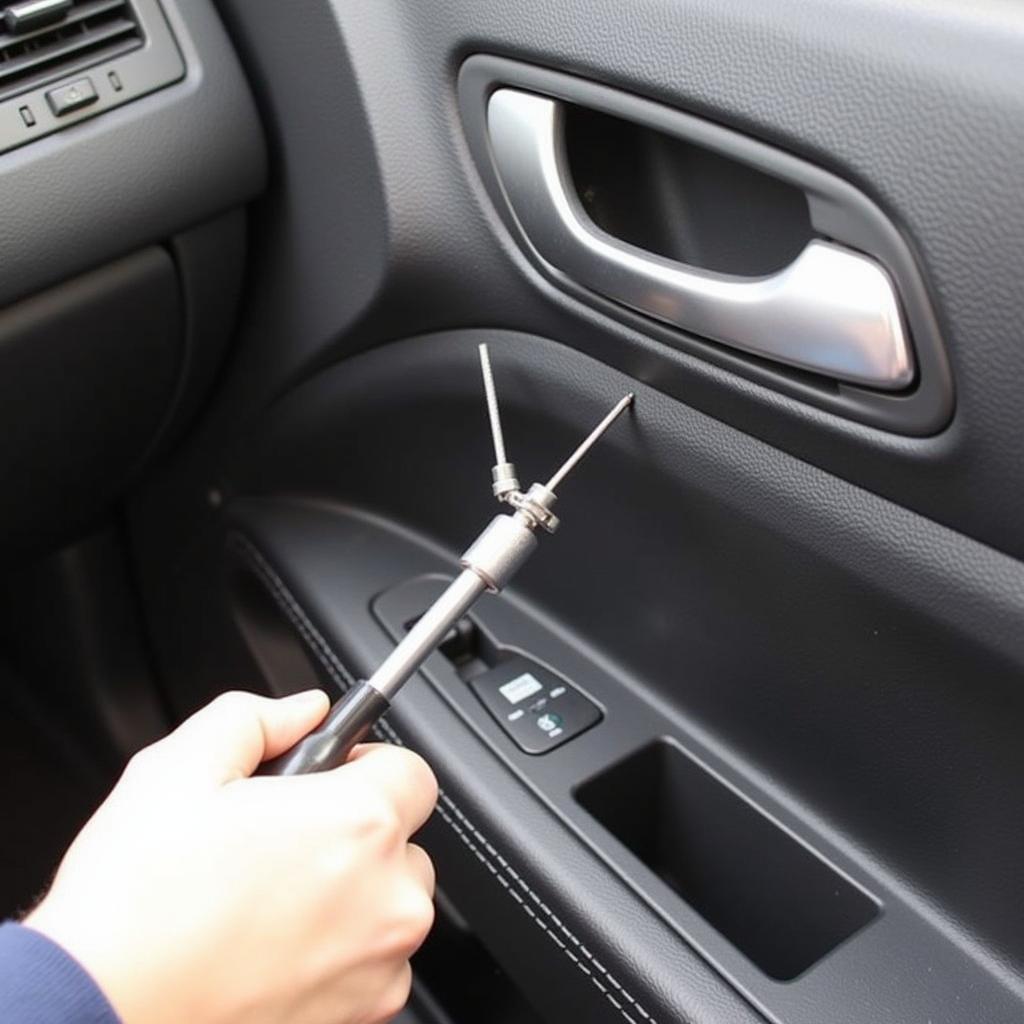 Using Car Interior Tool Puller to Remove Door Panel