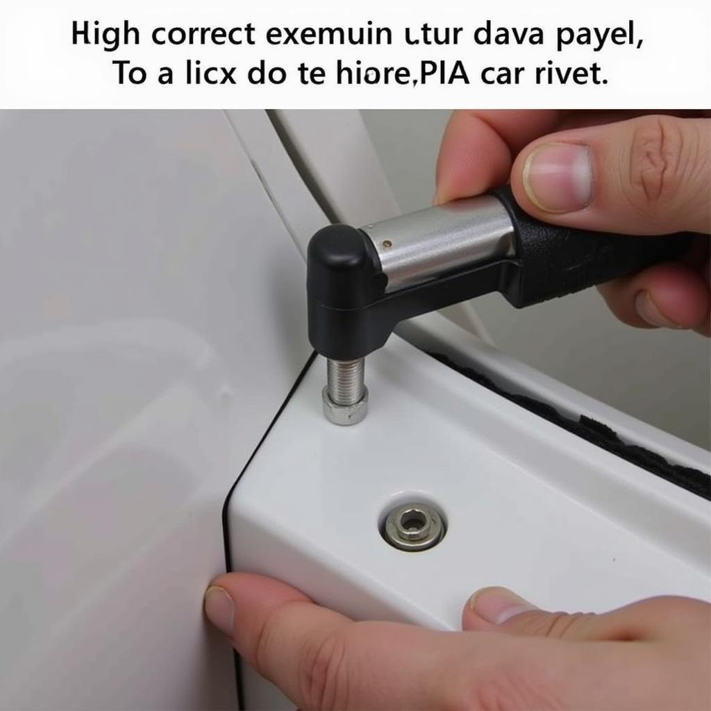 Using a Car Plastic Rivet Removal Tool on a Door Panel