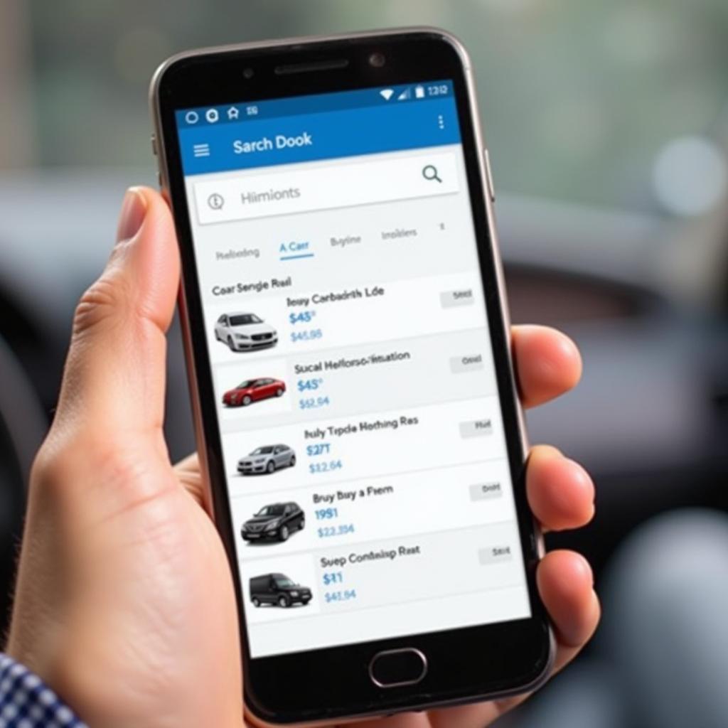 Using a Car Rental Search Tool on a Mobile Device