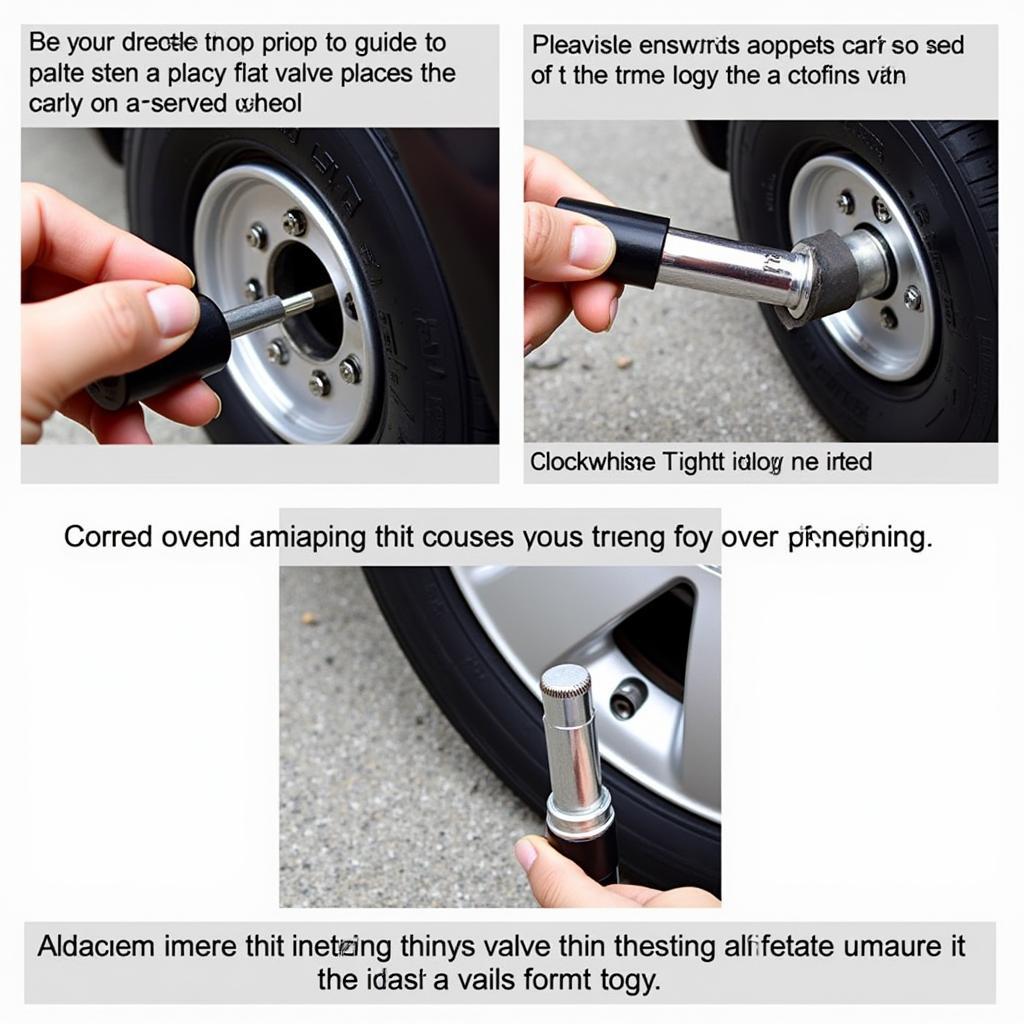 Using a car tyre valve tightening tool correctly