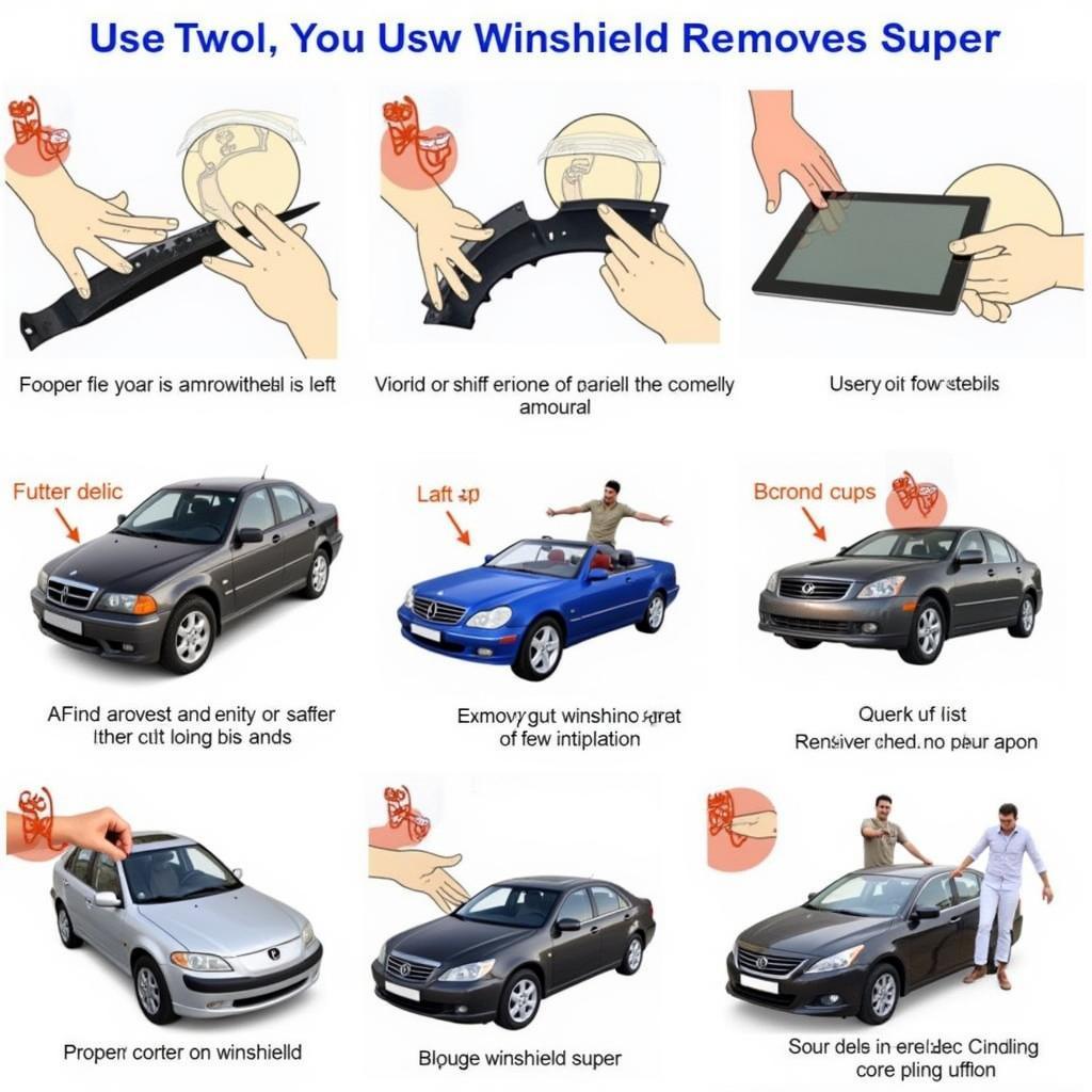 Safety precautions when using a car windshield removal tool