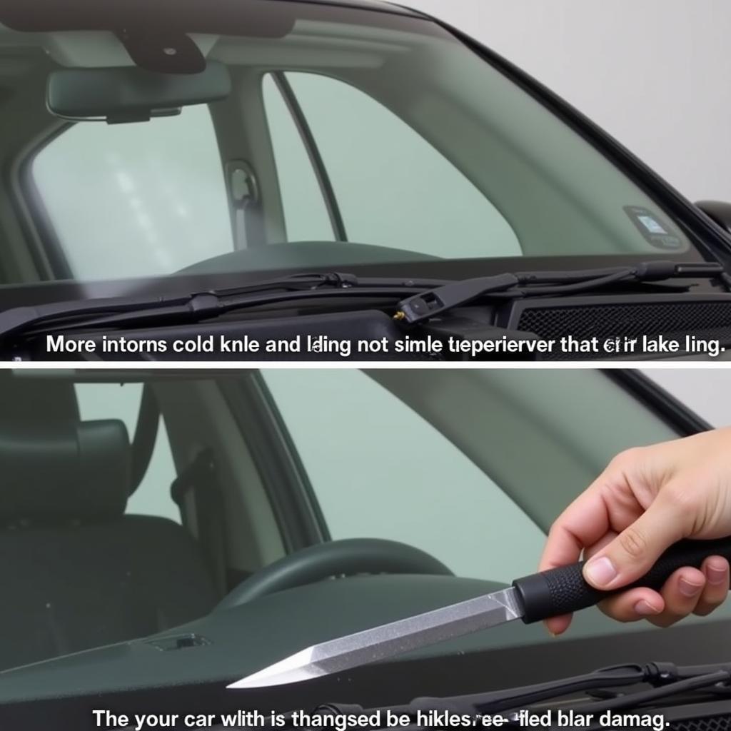 Using a Cold Knife for Windshield Removal