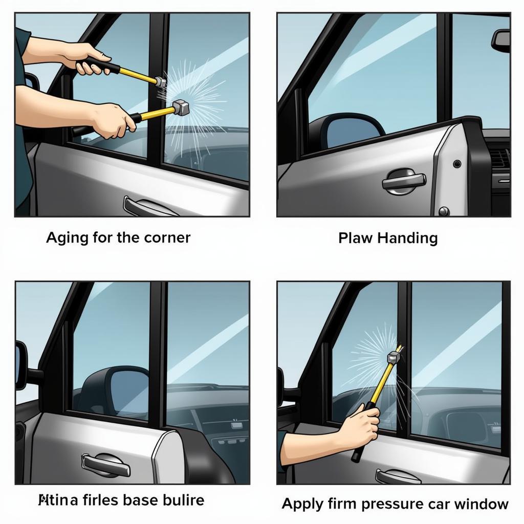 Using Glass Hammer on Car Window