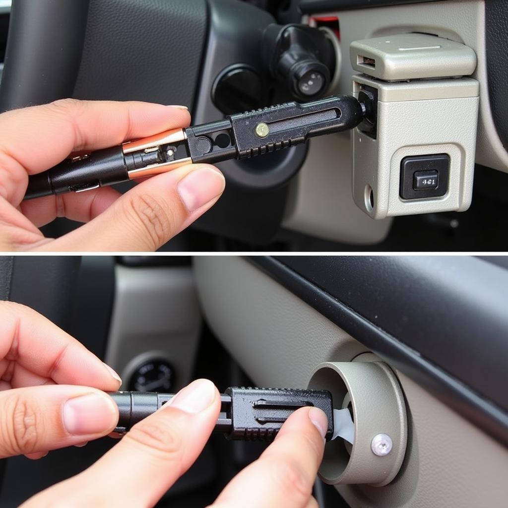 Using a Jimmy Tool for Disconnecting a Car Connector