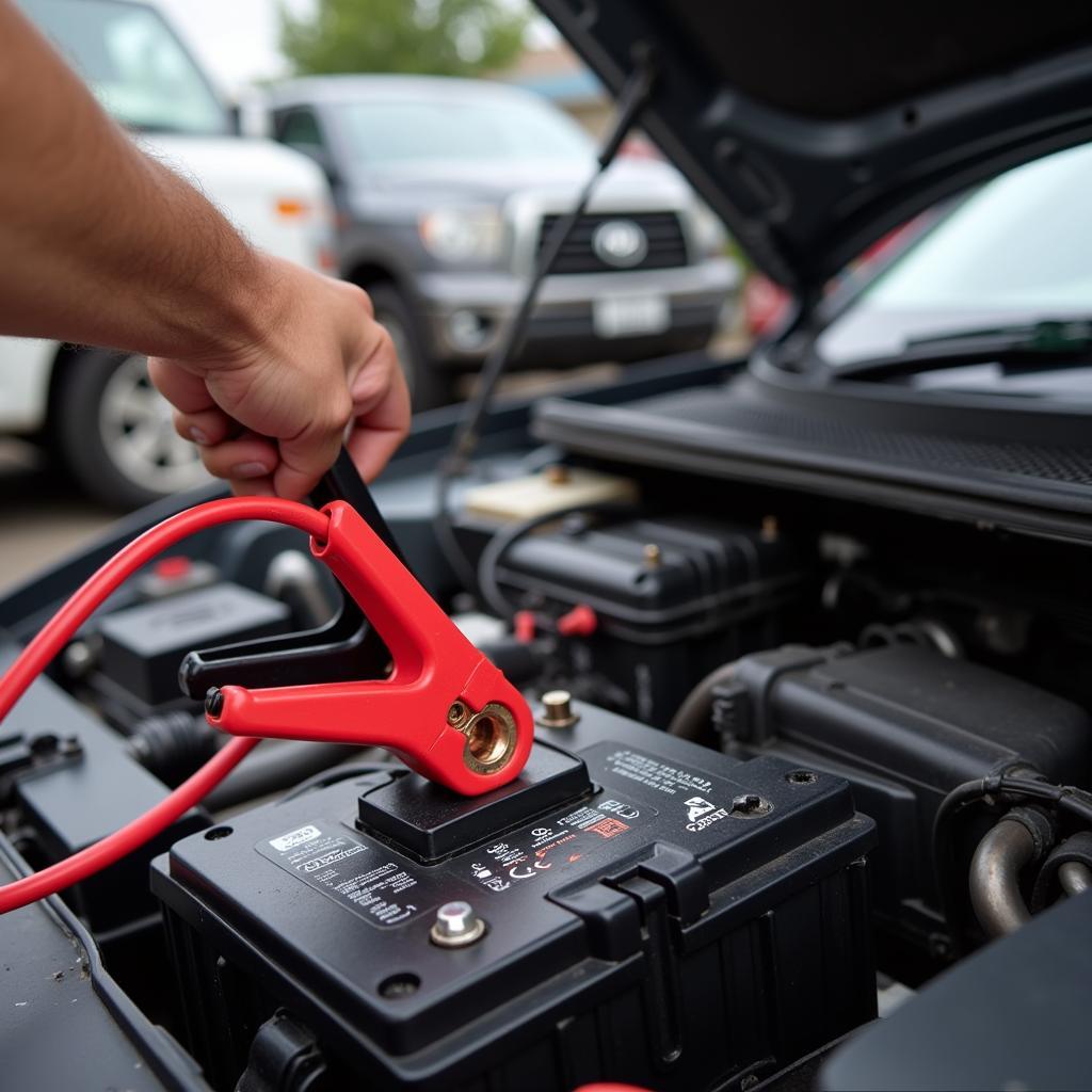 Using Jumper Cables on a Car