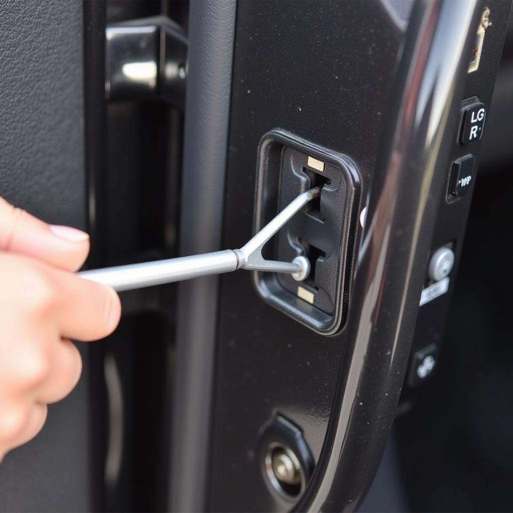 Using a Slim Jim to Open a Car Door