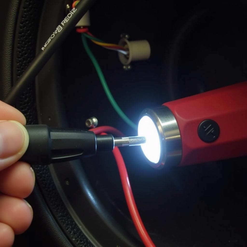 Checking Car Speaker Wires with a Test Light