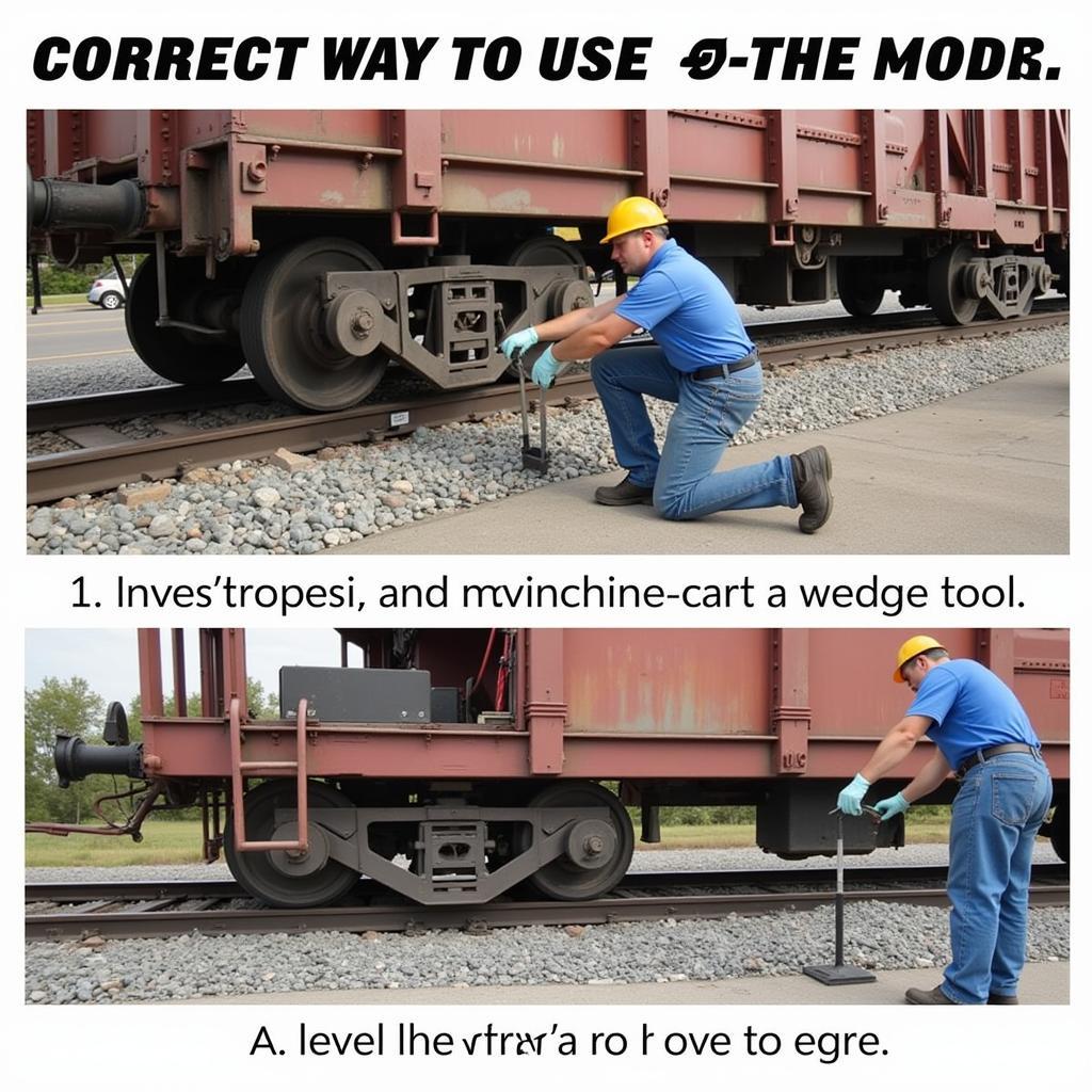 Correctly Using a Wedge Tool on a Train Car Wheel