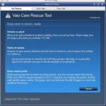 Vaio Care Rescue Tool Interface