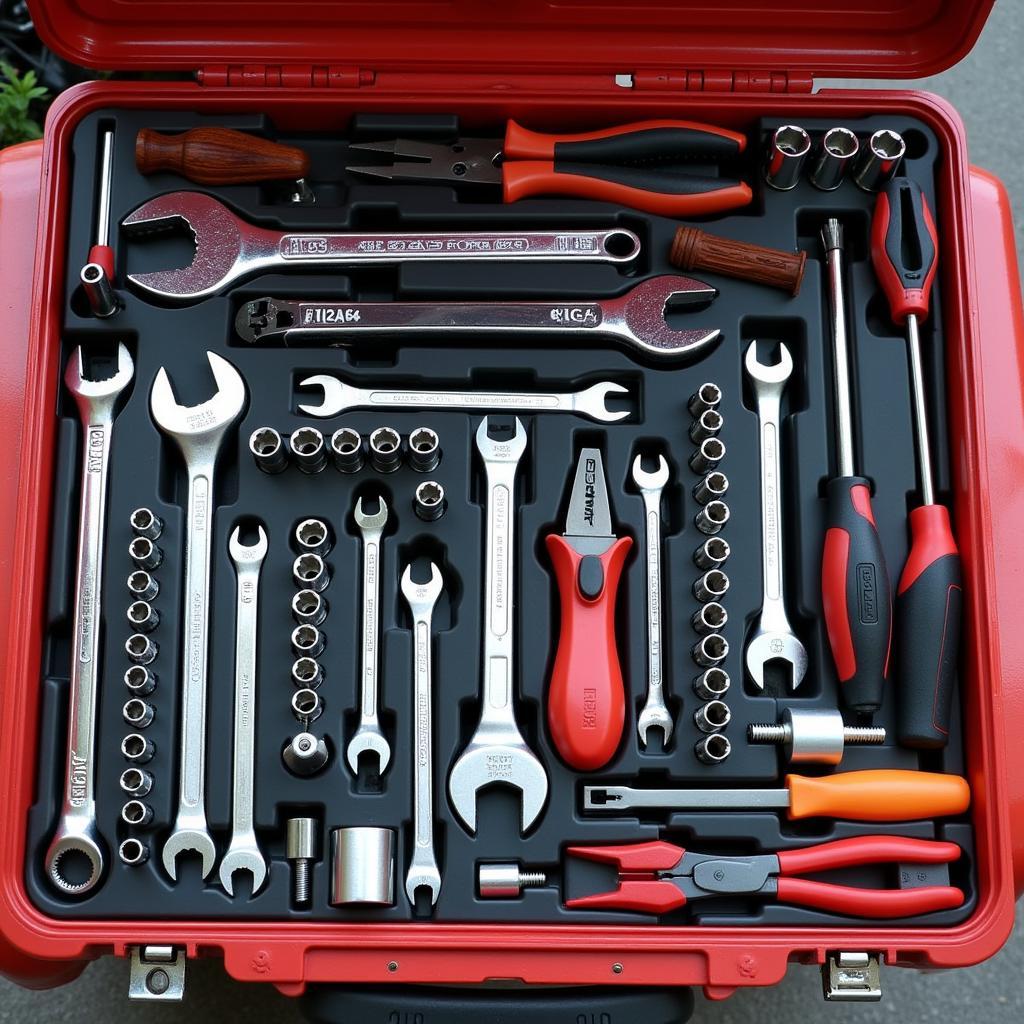 Variety of Car Tools in a Toolbox