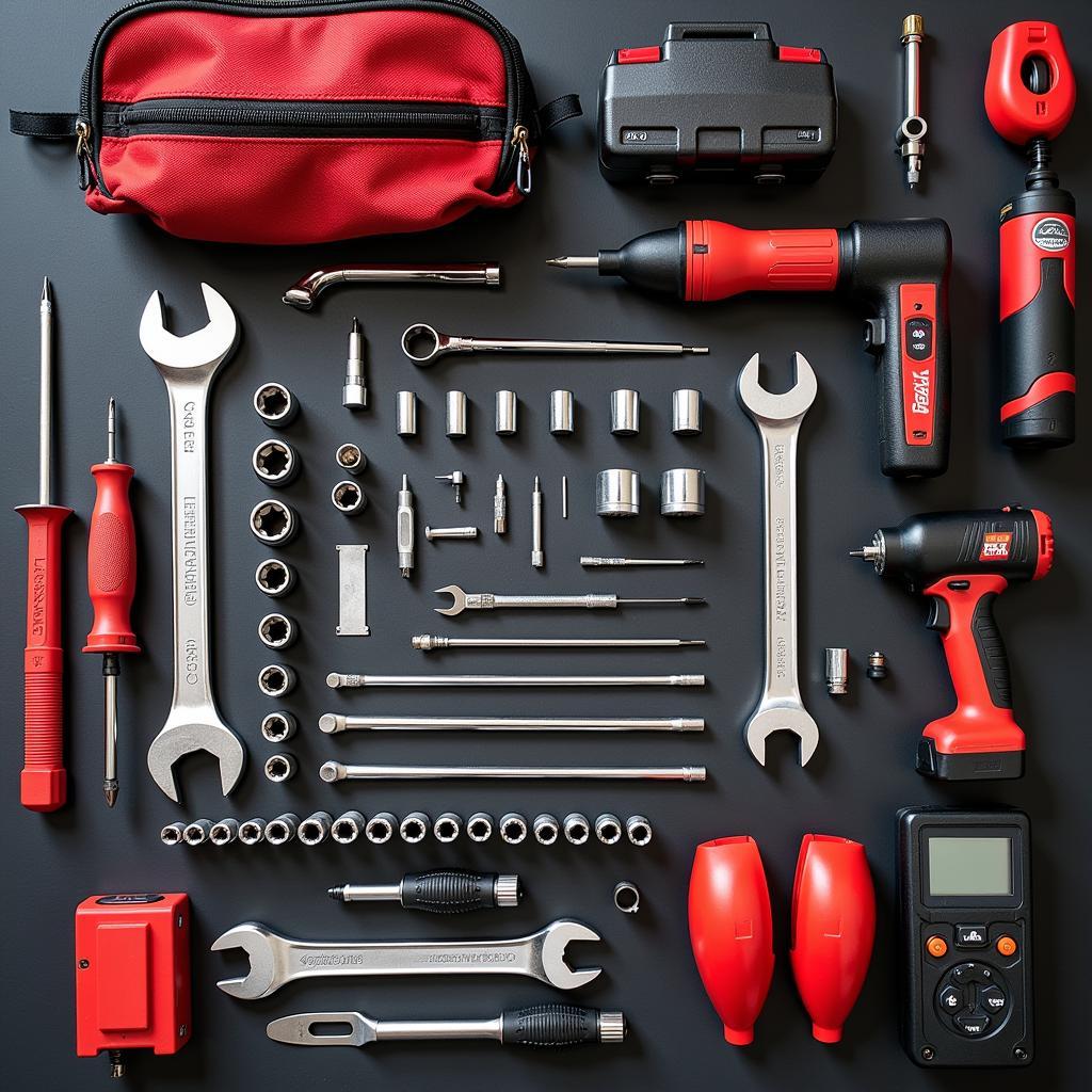 Assortment of Car Training Tools on a Workbench